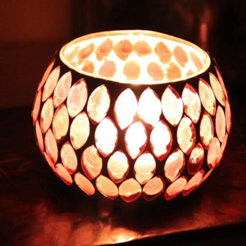 vase a chandelle mosaic en verre