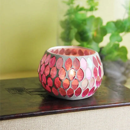 vase a chandelle mosaic en verre