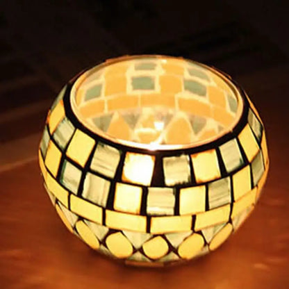 vase a chandelle mosaic en verre
