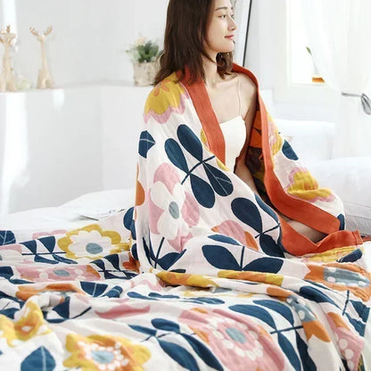 Nordic Throw Blankets Cotton Gauze Bedroom Leisure Bedspread on the Bed Boho Decor Sofa Blanket Sheet Double Cooling Quilt Thin