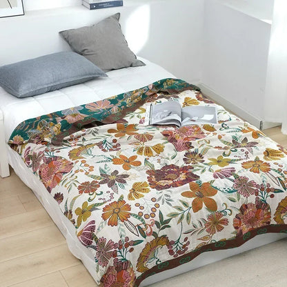 Nordic Throw Blankets Cotton Gauze Bedroom Leisure Bedspread on the Bed Boho Decor Sofa Blanket Sheet Double Cooling Quilt Thin