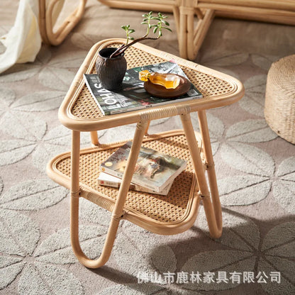 table basse d appoint en rotin  duo ou solo