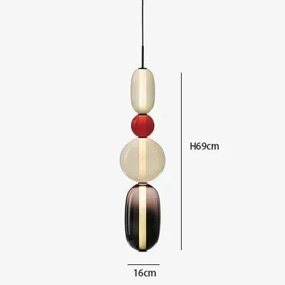 Modern Colorful Glass Hanging Pendant Light Chandelier for Loft Living Room Restaurant Nordic Coffee Restaurant Lighting Fixture