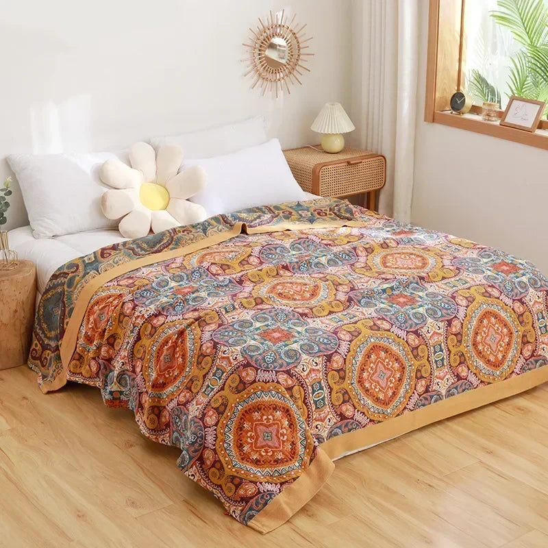 Nordic Throw Blankets Cotton Gauze Bedroom Leisure Bedspread on the Bed Boho Decor Sofa Blanket Sheet Double Cooling Quilt Thin