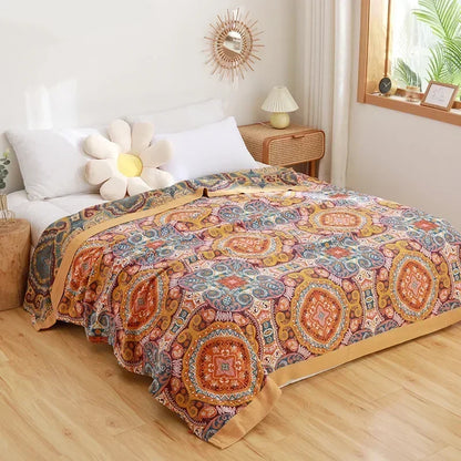 Nordic Throw Blankets Cotton Gauze Bedroom Leisure Bedspread on the Bed Boho Decor Sofa Blanket Sheet Double Cooling Quilt Thin