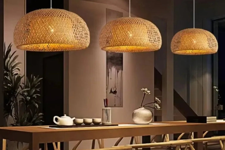 lampe suspendu en rotin