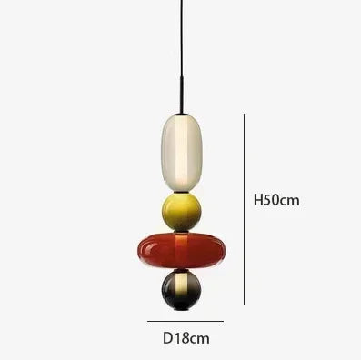 Modern Colorful Glass Hanging Pendant Light Chandelier for Loft Living Room Restaurant Nordic Coffee Restaurant Lighting Fixture
