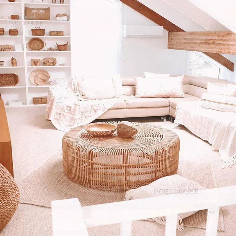 table basses d appoint Japonaise en rotin