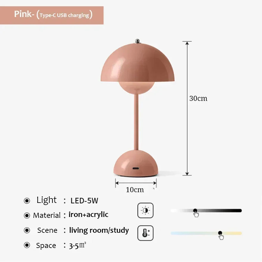 USB Lampe Champignon de Table et bureau couleur varier
