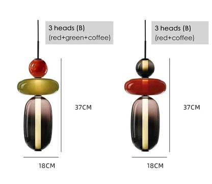 2025 Post Modern Bedside Chandelier Creative Color Candy Pendant Lamp Italian Design Restaurant Display Window Glass Pendant Lamp