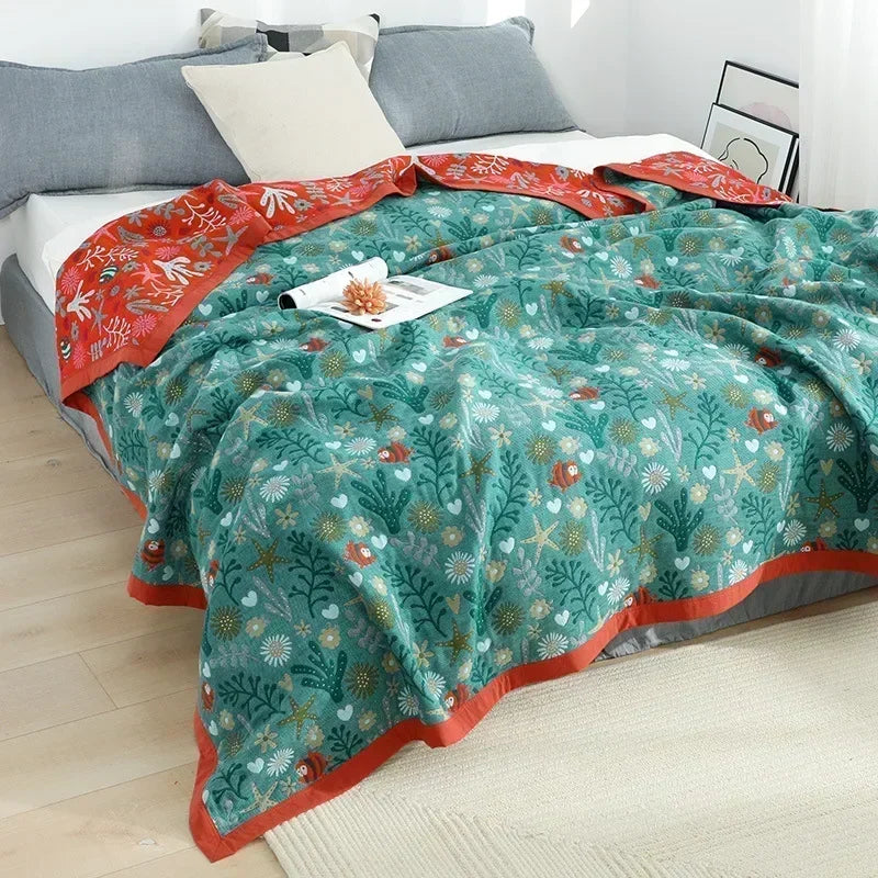 Nordic Throw Blankets Cotton Gauze Bedroom Leisure Bedspread on the Bed Boho Decor Sofa Blanket Sheet Double Cooling Quilt Thin