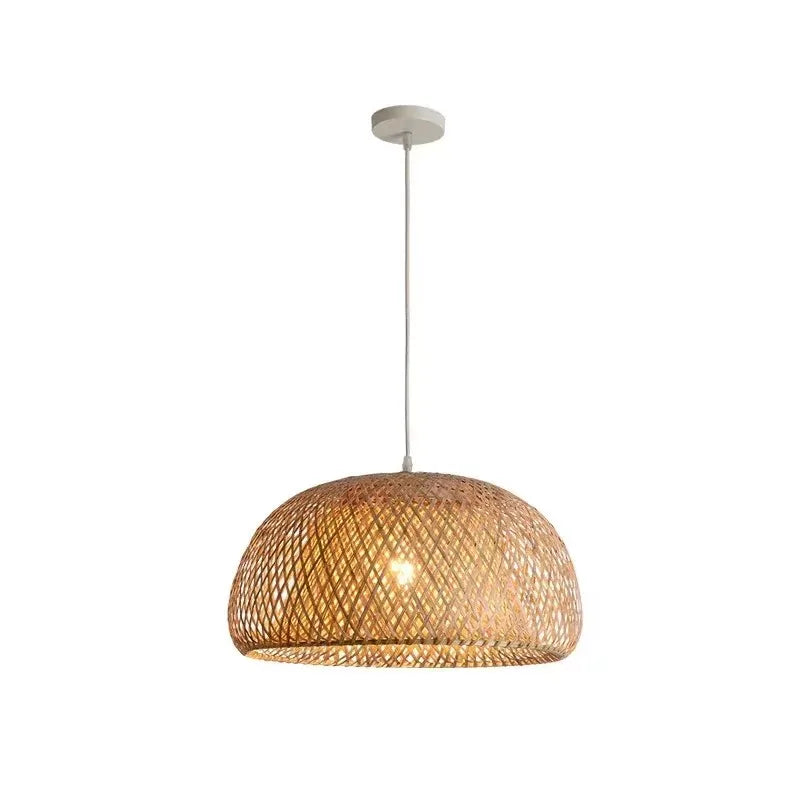 2025 Bamboo Pendant Lamps Hand Knitted Chinese Style Weaving Hanging Lamps 26Cm Restaurant Home Decor Lighting Fixtures HOT
