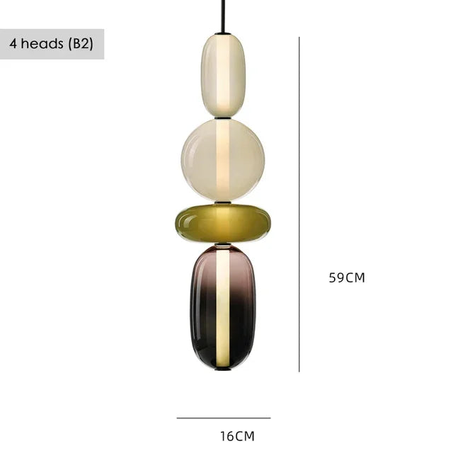 2025 Post Modern Bedside Chandelier Creative Color Candy Pendant Lamp Italian Design Restaurant Display Window Glass Pendant Lamp