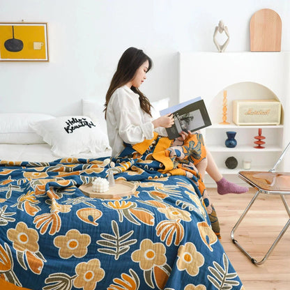 Nordic Throw Blankets Cotton Gauze Bedroom Leisure Bedspread on the Bed Boho Decor Sofa Blanket Sheet Double Cooling Quilt Thin