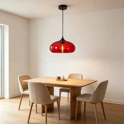 Minimalist LED Glass Hanging Light Nordic Creative Circular Pendant Light Cafe Kitchen Island Living Room Decor Pendant Lamp