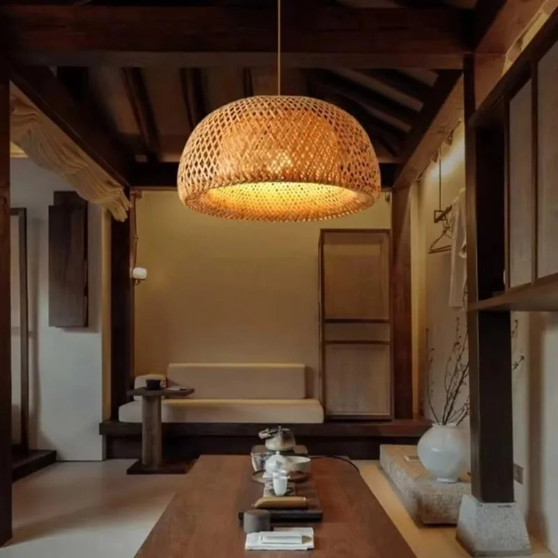 lampe suspendu en rotin