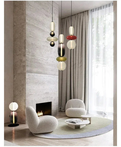 2025 Post Modern Bedside Chandelier Creative Color Candy Pendant Lamp Italian Design Restaurant Display Window Glass Pendant Lamp