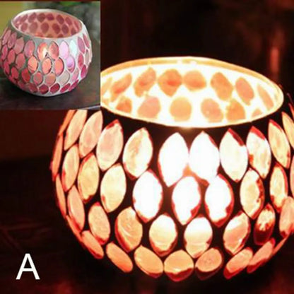 Moroccan Mosaic Glass Votive Candle Holder Tea Light Candelabra Candlestick Home Decor Tabletop Centerpiece