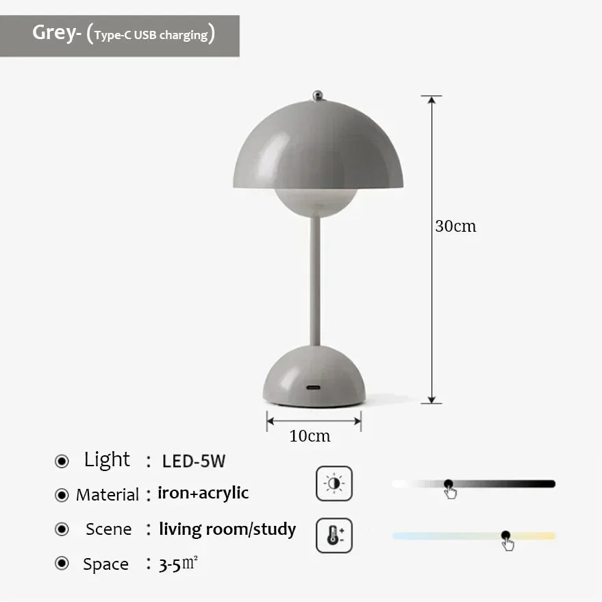 USB Lampe Champignon de Table et bureau couleur varier