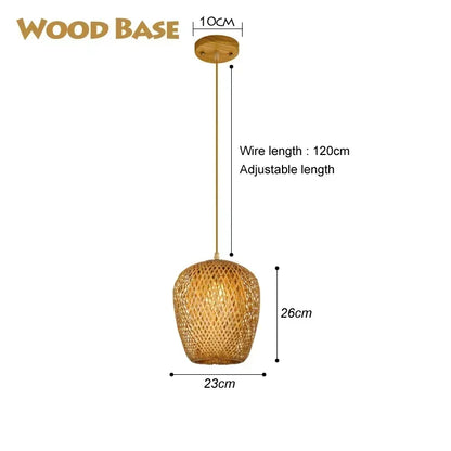 2025 Newest Bamboo Pendant Lamps Ceiling Lights Rattan Wicker Lustre Hand Knit Braiding Suspended Home Dining Braided Decor Hot