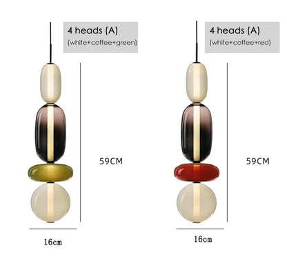2025 Post Modern Bedside Chandelier Creative Color Candy Pendant Lamp Italian Design Restaurant Display Window Glass Pendant Lamp