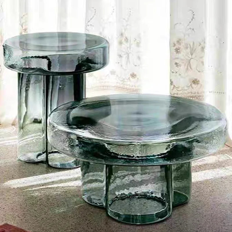 table basse d appoint colorful en verre fait a la main , salon & chambre