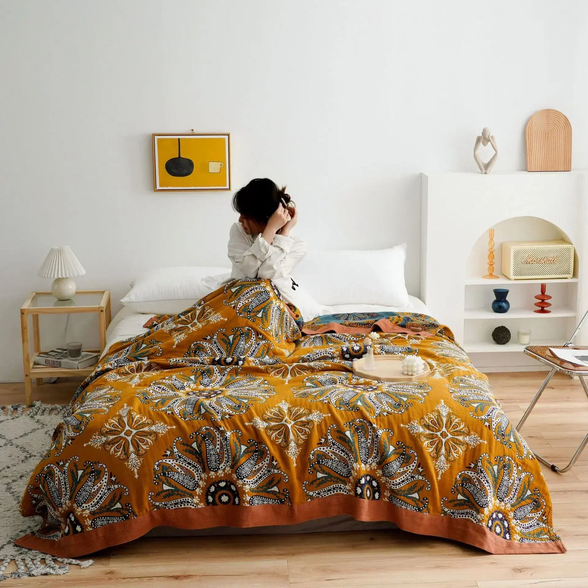 Nordic Throw Blankets Cotton Gauze Bedroom Leisure Bedspread on the Bed Boho Decor Sofa Blanket Sheet Double Cooling Quilt Thin