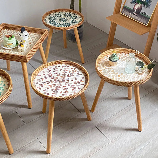 table basse d appoint en rotin
