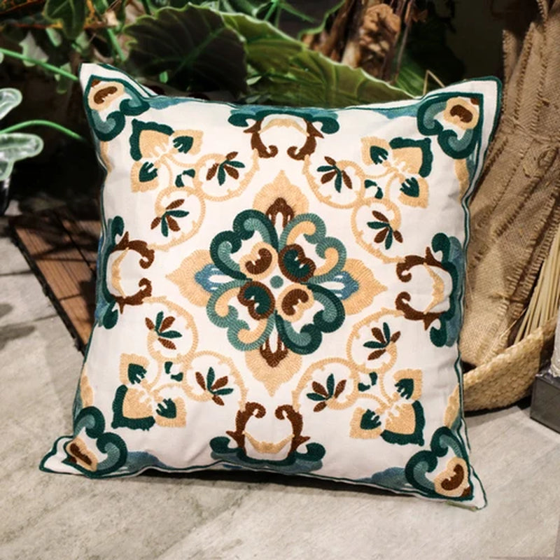 Pastoral Retro Embroidered Cushion Cover, Home Decor,Throw Pillow Cover,Nordic Style,Sofa,Living Room Cotton Pillowcases,45X45Cm