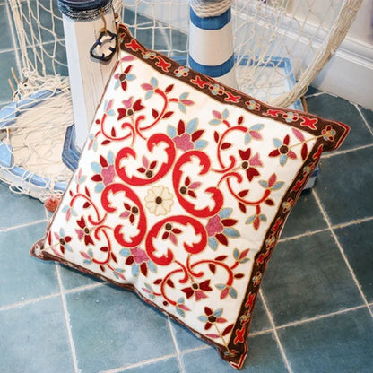 Pastoral Retro Embroidered Cushion Cover, Home Decor,Throw Pillow Cover,Nordic Style,Sofa,Living Room Cotton Pillowcases,45X45Cm