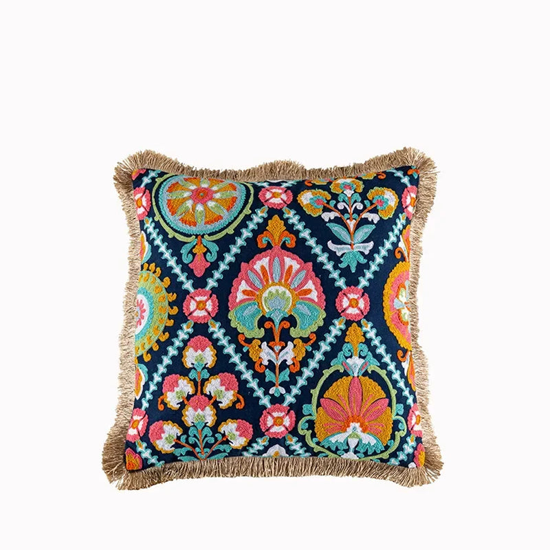 Boho Ethnic Style Sofa Decorative Pillows Covers Lengthen Flower Embroidered Cushion 60*30 for Bedroom Sofa Chair Lumbar Pillow