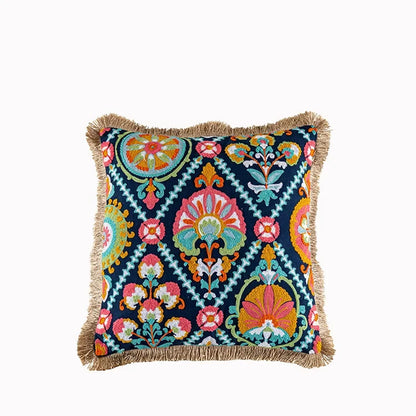Boho Ethnic Style Sofa Decorative Pillows Covers Lengthen Flower Embroidered Cushion 60*30 for Bedroom Sofa Chair Lumbar Pillow