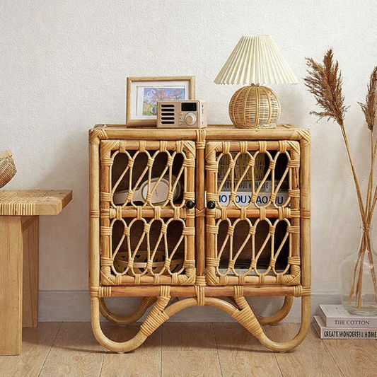 Nordic Buffet Indonesian en rotin tresse pour salon ou chambre
