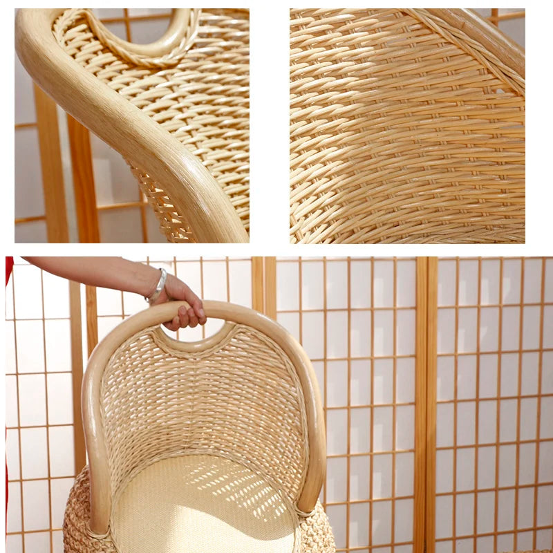 Chaise basse en rotin style Japonais