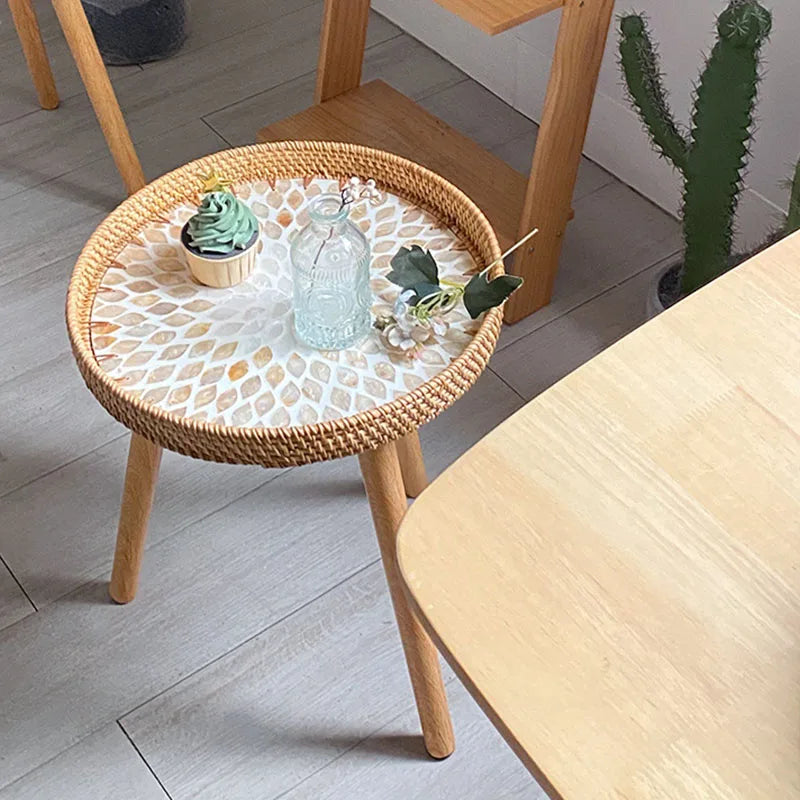 table basse d appoint en rotin
