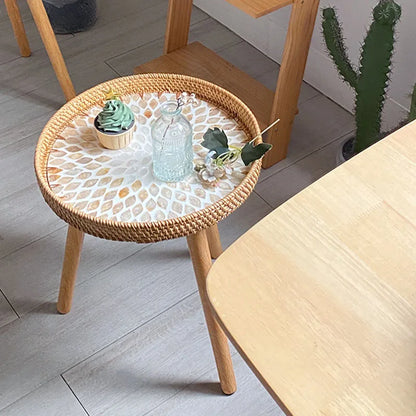 table basse d appoint en rotin