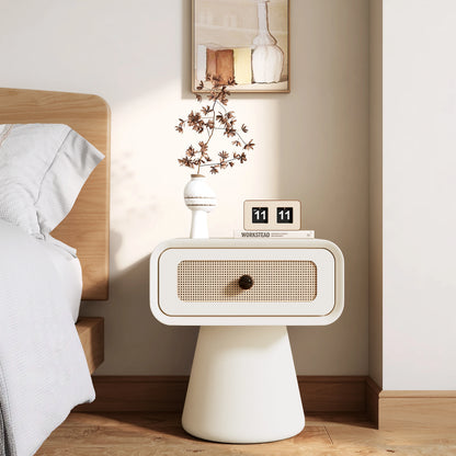 table basse d appoint en rotin tresse & bois
