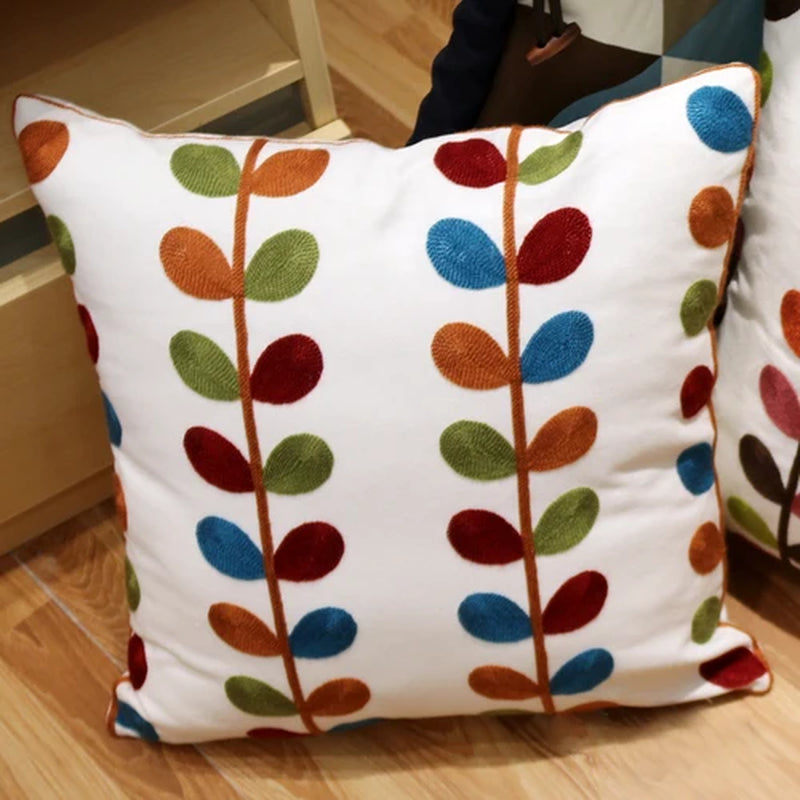 Pastoral Retro Embroidered Cushion Cover, Home Decor,Throw Pillow Cover,Nordic Style,Sofa,Living Room Cotton Pillowcases,45X45Cm