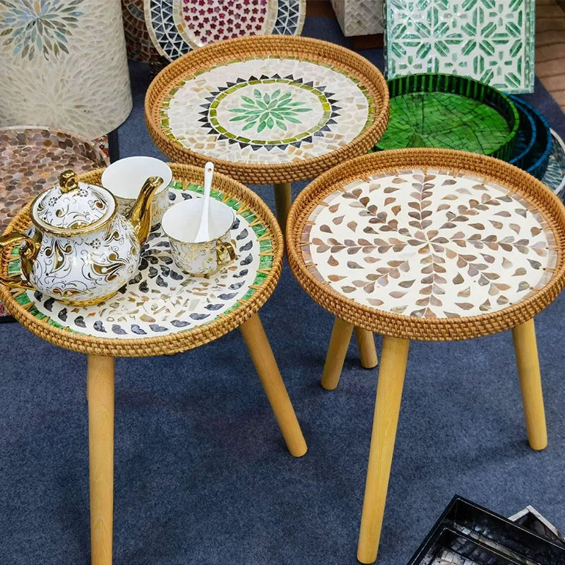 table basse d appoint en rotin