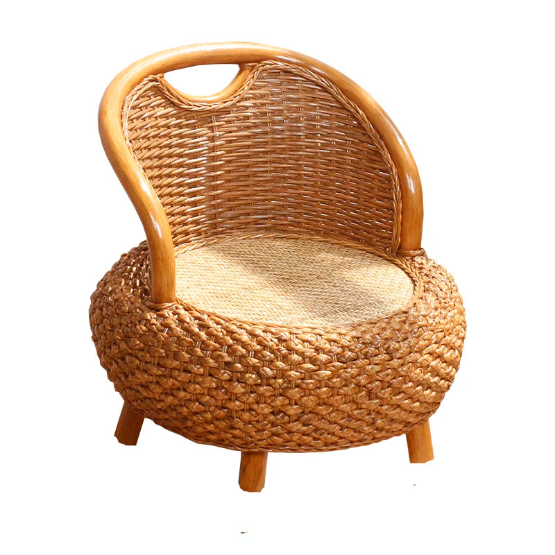Chaise basse en rotin style Japonais