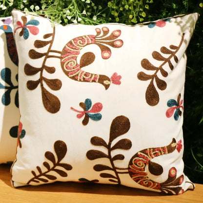 Pastoral Retro Embroidered Cushion Cover, Home Decor,Throw Pillow Cover,Nordic Style,Sofa,Living Room Cotton Pillowcases,45X45Cm