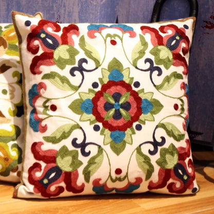Pastoral Retro Embroidered Cushion Cover, Home Decor,Throw Pillow Cover,Nordic Style,Sofa,Living Room Cotton Pillowcases,45X45Cm