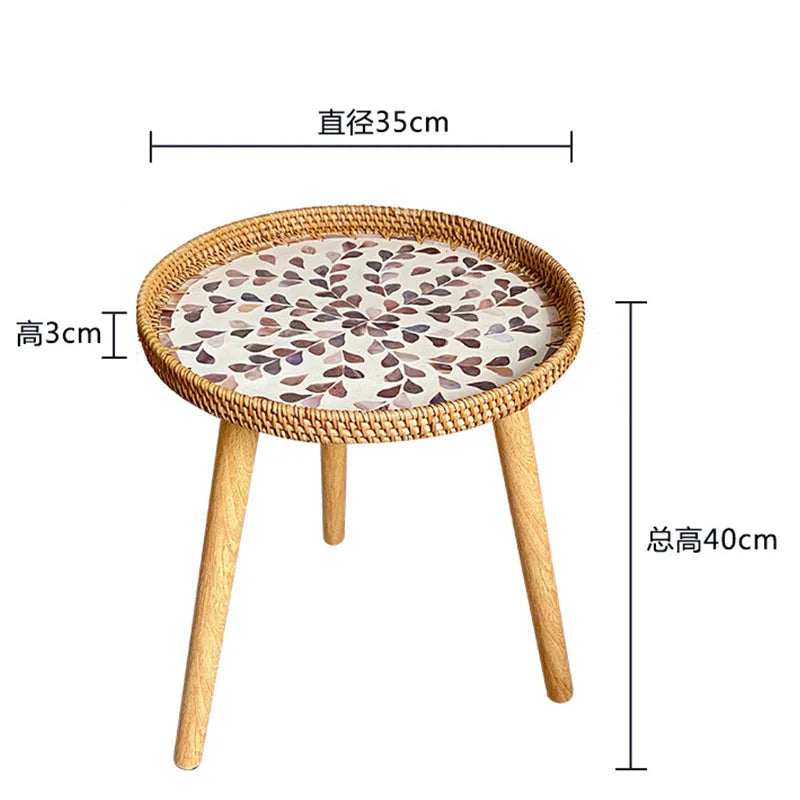 table basse d appoint en rotin