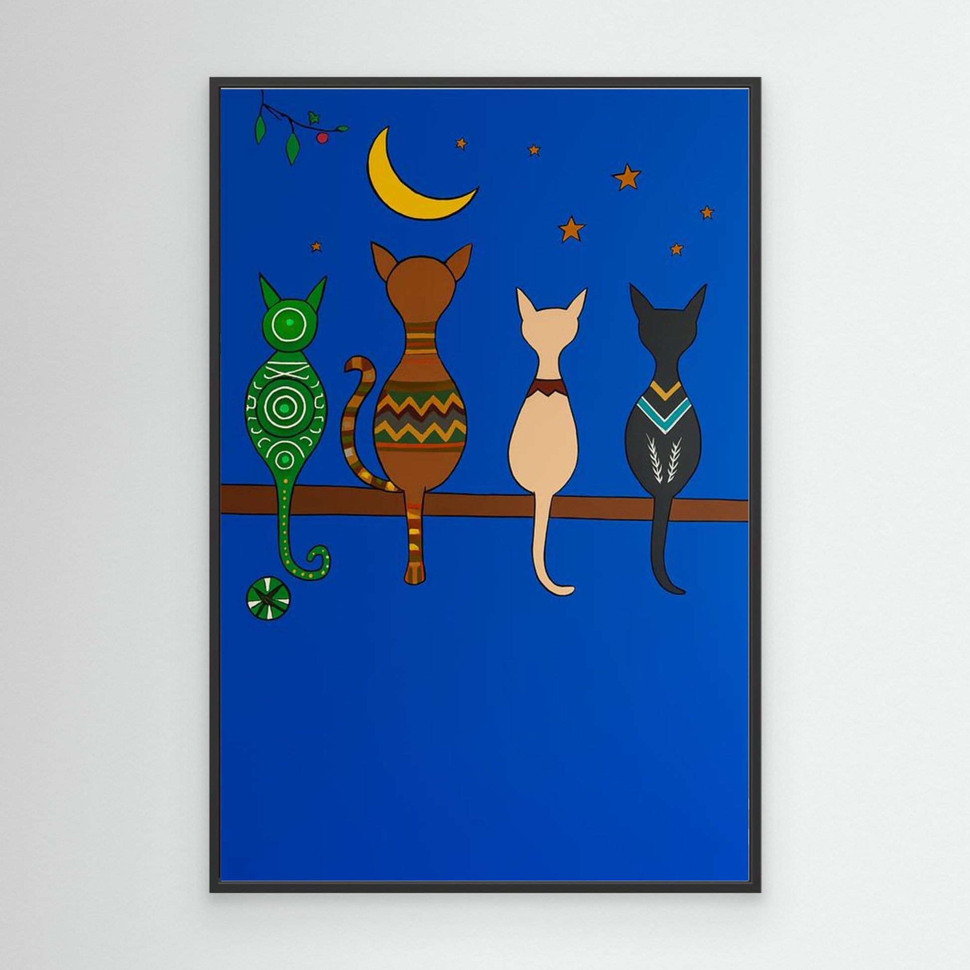 Cats looking at the Moon 