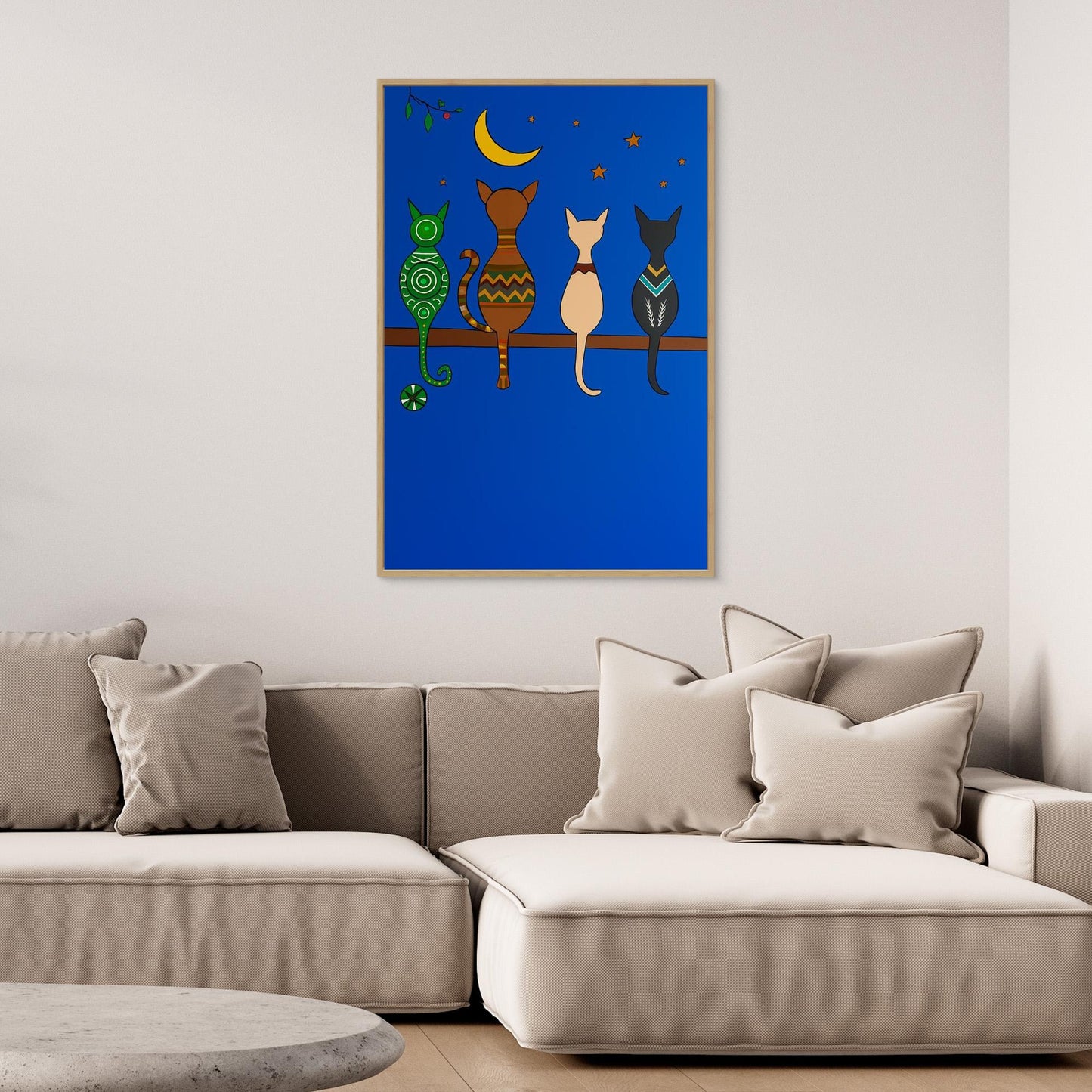Cats looking at the Moon 